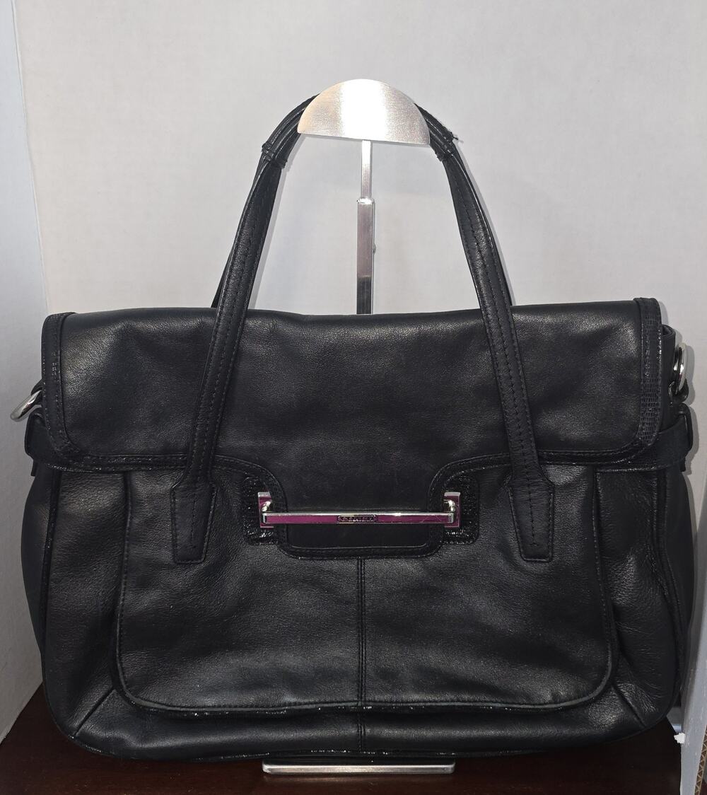 Coach Taylor Leather Marin Flap Satchel/Crossbody F28622 With tonal embossed...